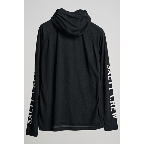 Alpha Flag Pinnacle Hooded Long Sleeve Tech Upf50+ / Fishing Jersey - Black