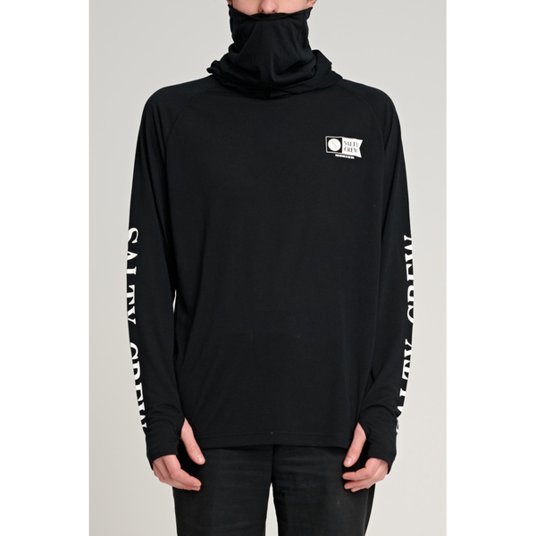 Alpha Flag Pinnacle Hooded Long Sleeve Tech Upf50+ / Fishing Jersey - Black