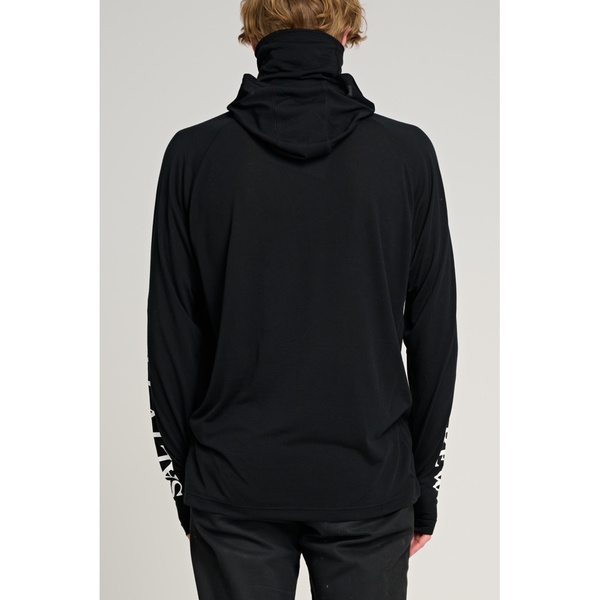 Alpha Flag Pinnacle Hooded Long Sleeve Tech Upf50+ / Fishing Jersey - Black