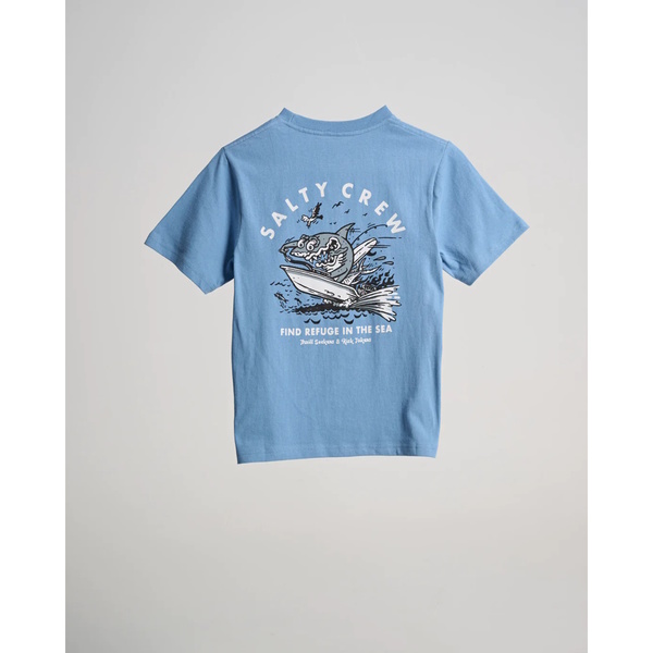 Hot Rod Shark Boys Short Sleeve T-Shirt - Marine Blue