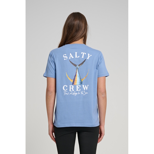 Tailed Boyfriend Womens Short Sleeve T-Shirt - Blue Dusk