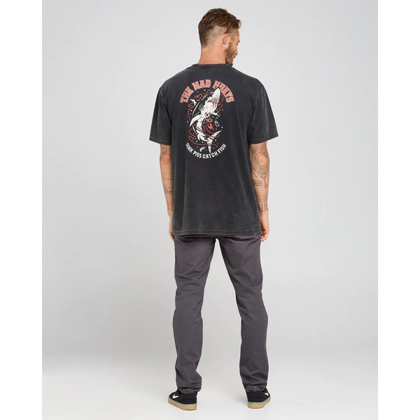 Skewered Shark Short Sleeve Tee Shirt - Washed Black