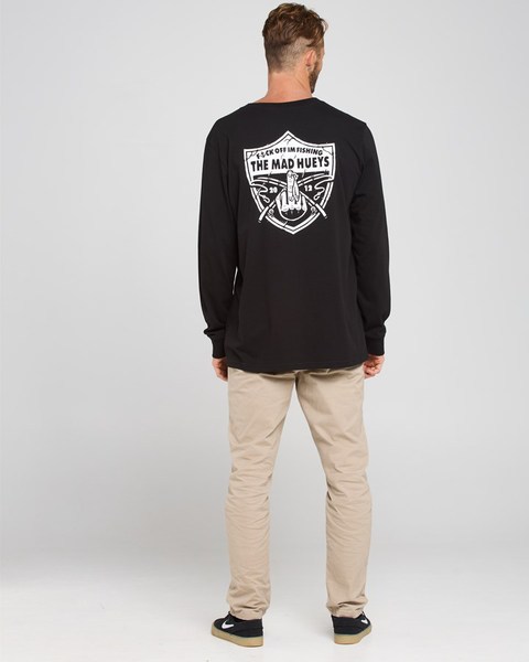 Raider Fk Off Fishing Long Sleeve Tee Shirt - Black