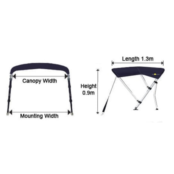 Lwhitewater Pro Bimini W/Rocket Launcher Blue 