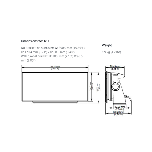 Ultrawide Nsx 3015Uw 15" Combo With Active Image 3 In 1 Transducer