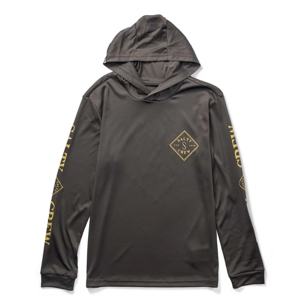 Tippet Long Sleeve Hooded Boys Sun Shirt / Fishing Jersey - Charcoal