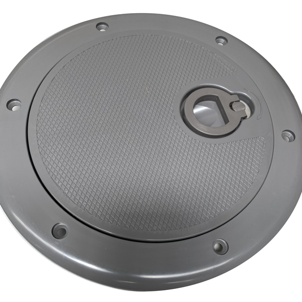 Aes Plastic Dark Grey Inspection Port Round Hatch 8"