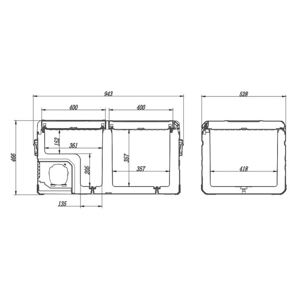 Portable Fridge Freezer Dual Zone W/App 95L 