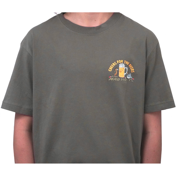 Nz Cheers For The Beers Short Sleeve Tee Shirt - Olive