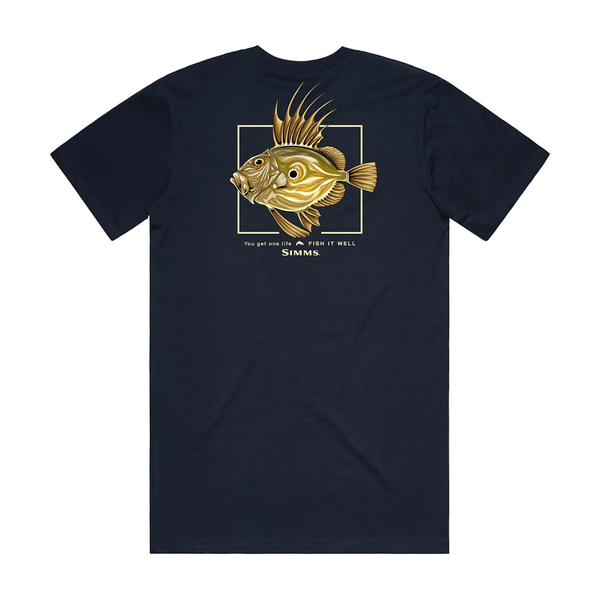 Artist Short Sleeve T-Shirt Navy - John Dory Fish It Well