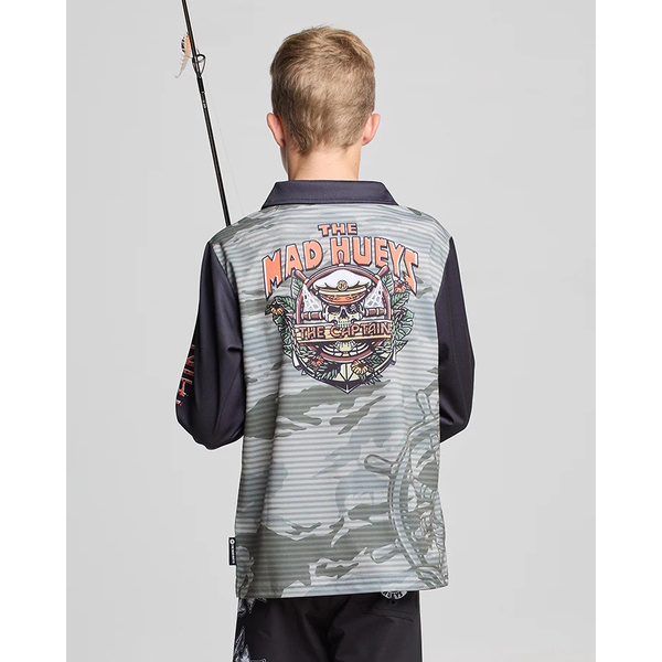 The Island Captain Youth Upf 50+ Boys Fishing Jersey - Faded Dust