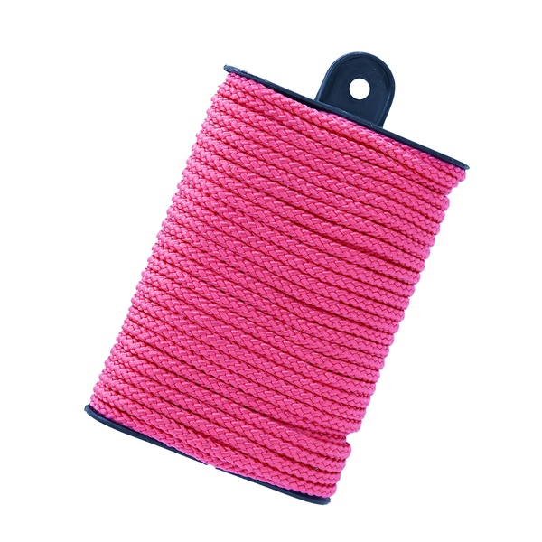 4Mm X 13M Braided Rope Cord - Neon Pink