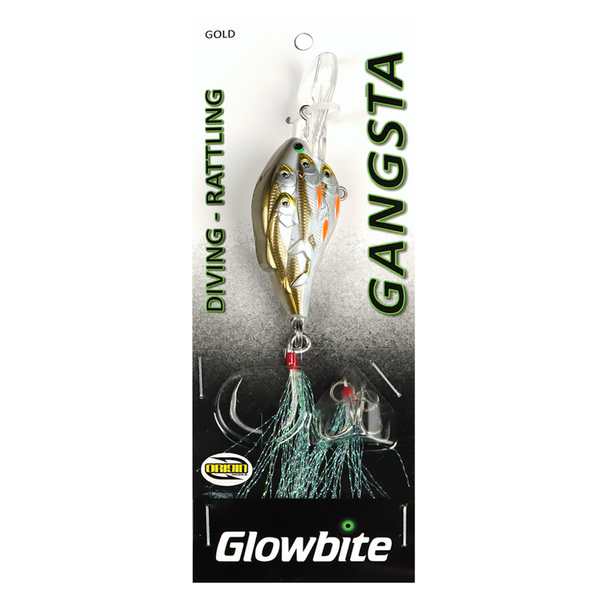 Gangsta Bibbed Single Hook Rattle Trolling Lure - 7Cm Gold