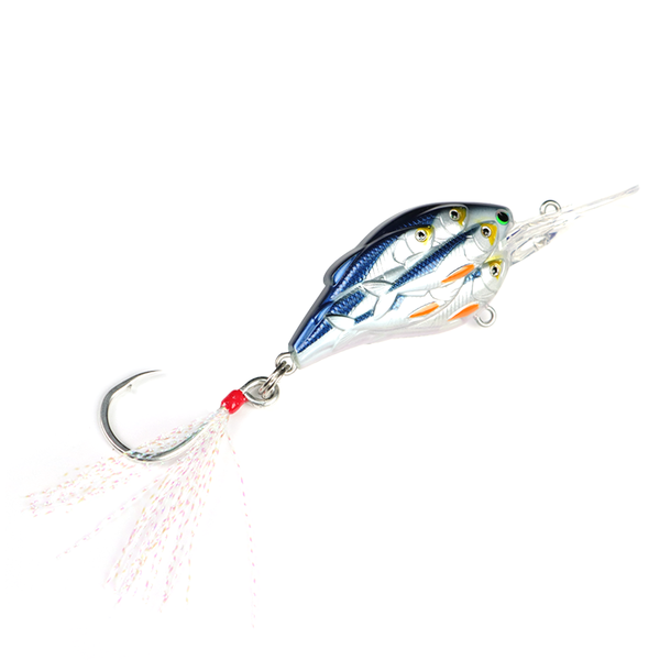 Gangsta Bibbed Single Hook Rattle Trolling Lure - 7Cm Blue