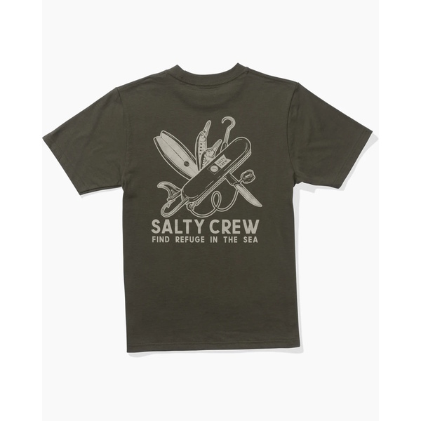 Pocket Knife Boys Short Sleeve T-Shirt - Dusty Olive
