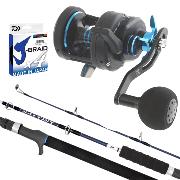Saltist Sd 20H Reel / 20 Saltist Hyper B53-3/4 Black + Braid Combo 