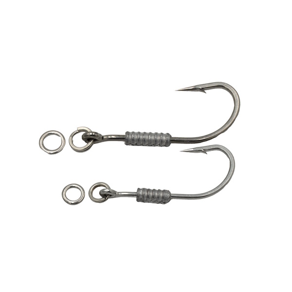 Ss Jig Head O'shaugnessy Hooks W/Lead Gripper,Solid & Split Rings 4-Pk