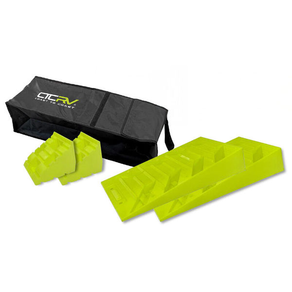 5000Kg 3-Step Level Ramps W/Chock & Bag (Pair)
