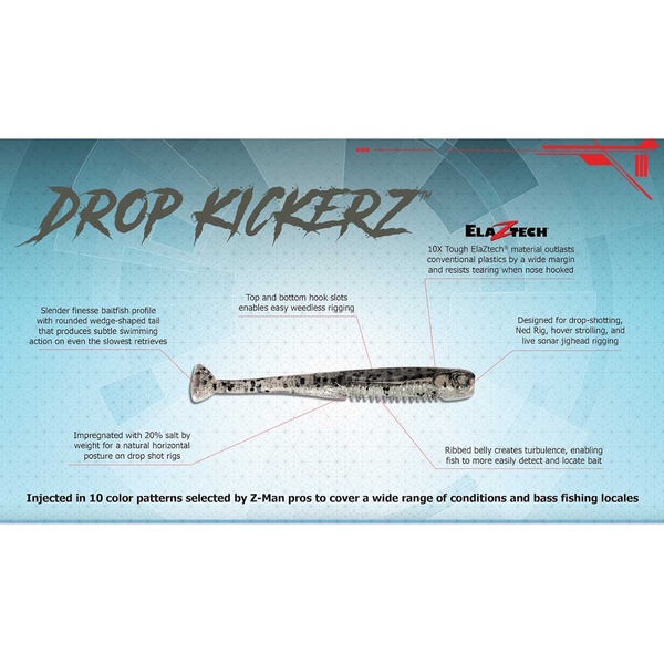 Drop Kickerz - Electric Shad Softbait 2.75"(6 Pk)