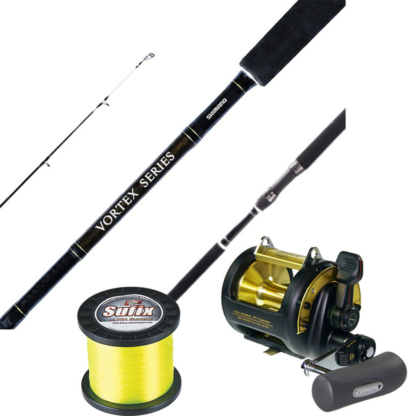 Shimano Tld 50A / Vortex 5'6 Rod Game 24-37Kg 1Pc Combo +Free Line 