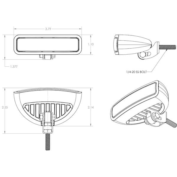 Caprera3 Bracket Mount Led Flood Light - White 