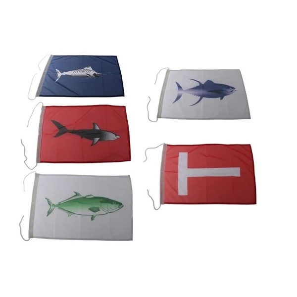 Deluxe Game Fishing Catch Flag Set Of 5 Flags