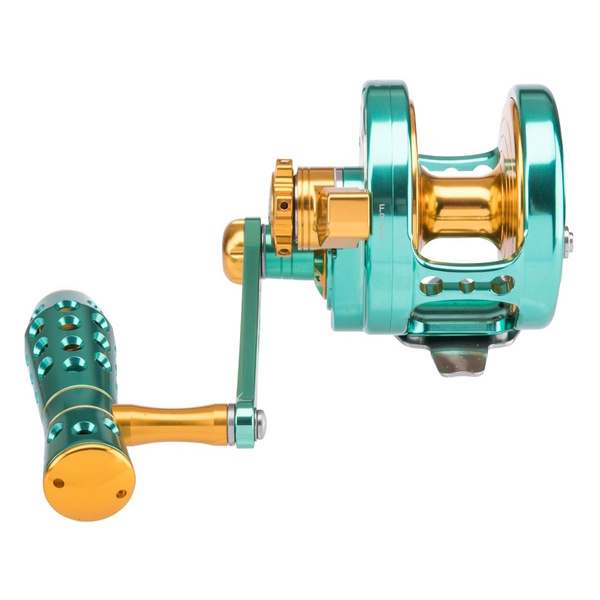 Monster Game Hg Pe7 Turbo Overhead Lever Drag Reel Green/Gold - Left Hand 