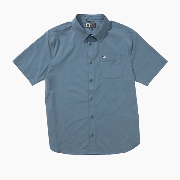 Salty Crew Shirt S/Sleeve Flagship Uv Button Up Channel Blue
