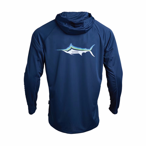 Performance Long Sleeve Hooded Tech Tee Marlin Navy 
