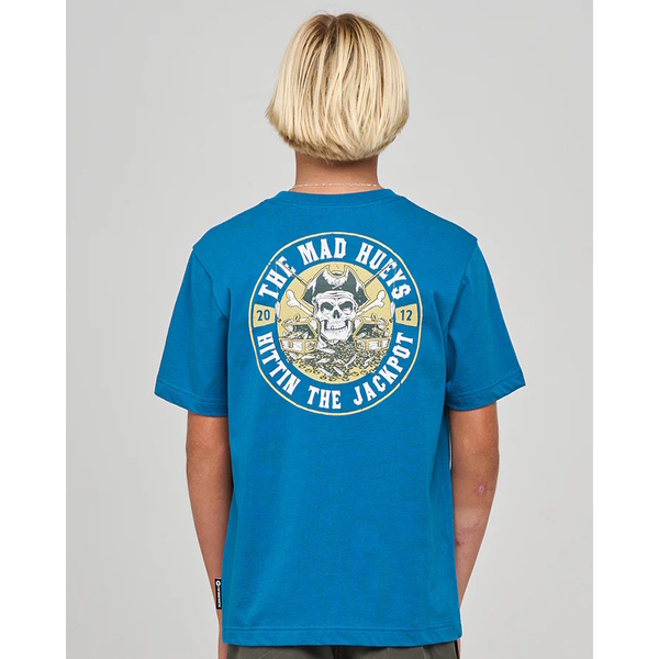 Mad Hueys Boys Tee Hittin The Jackpot Youth Dark Cobalt