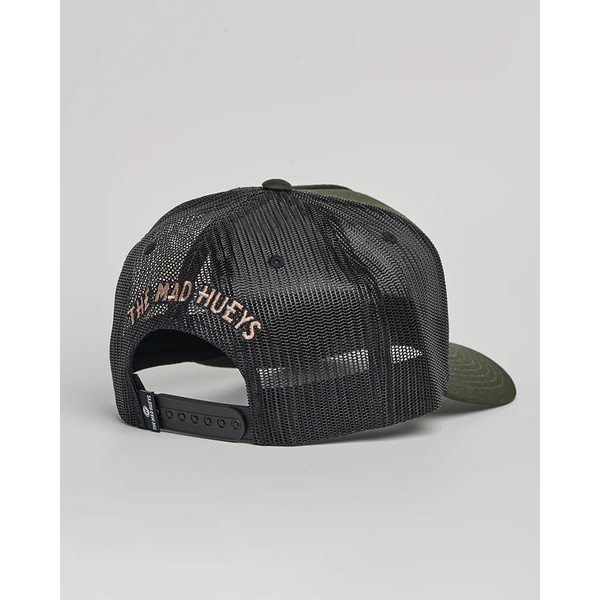Mad Hueys Cap Trucker Captain Pirate Twill Oil Green
