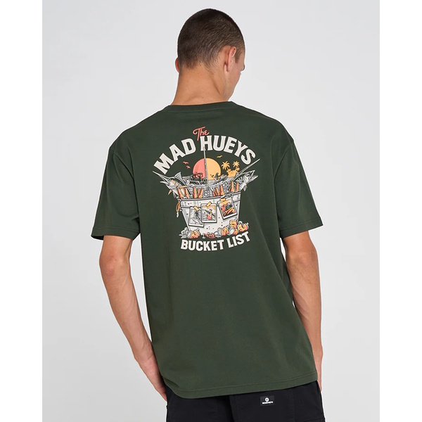 Mad Hueys Tee Ss Double Bucket List Oil Green
