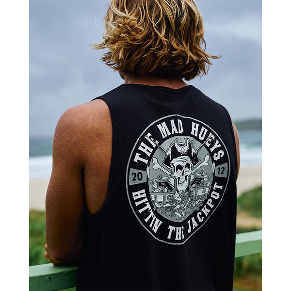 Mad Hueys Singlet Hittin The Jackpot Black