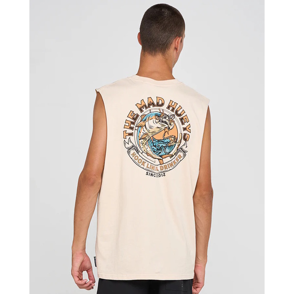 Mad Hueys Muscle Tee Keeping It Reel Cement