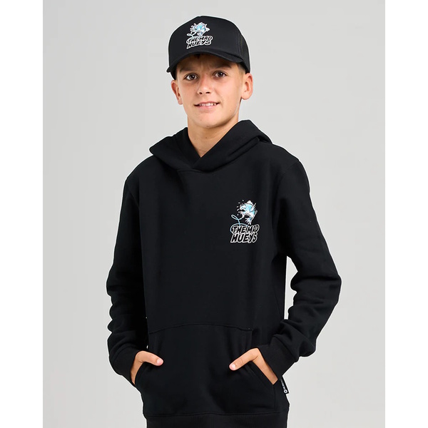 Mad Hueys Boys Fleece Great Bite Shark Hooded Black