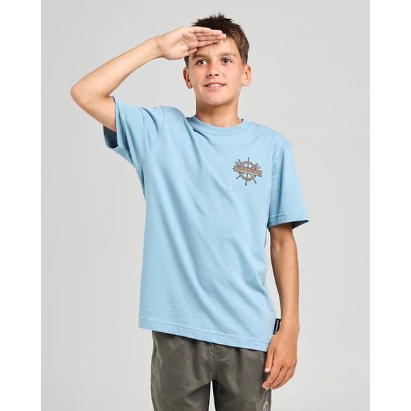 Mad Hueys Boys Tee Sea Captain Youth Steel Blue