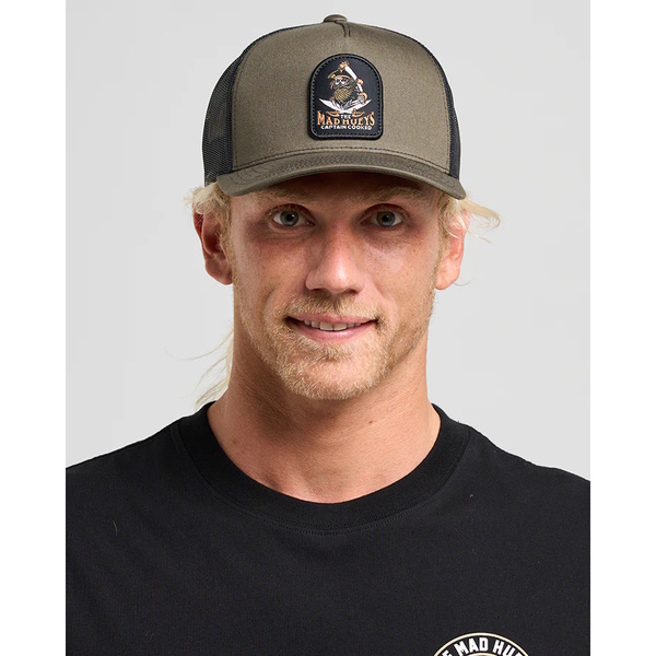 Mad Hueys Cap Trucker Captain Ship Faced Twill Olive