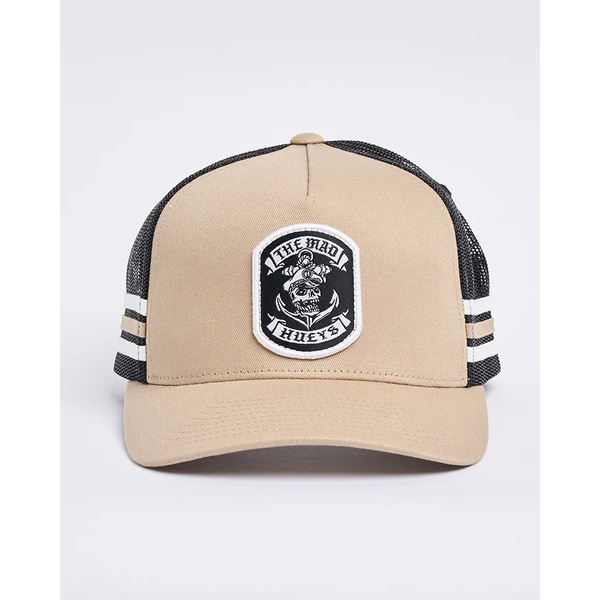 Mad Hueys Cap Trucker Sailor Anchor Twill Tan