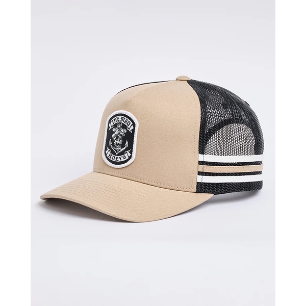 Mad Hueys Cap Trucker Sailor Anchor Twill Tan