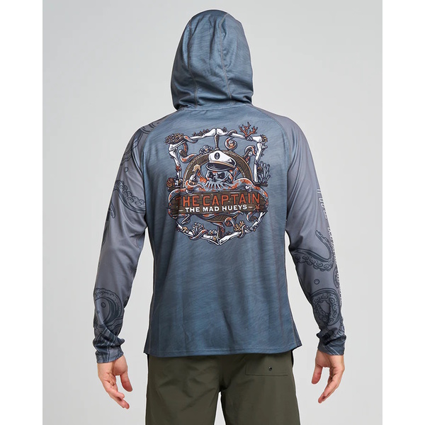 Mad Hueys Sunshirt Hooded Upf50+ Sea Captain Steel Blue