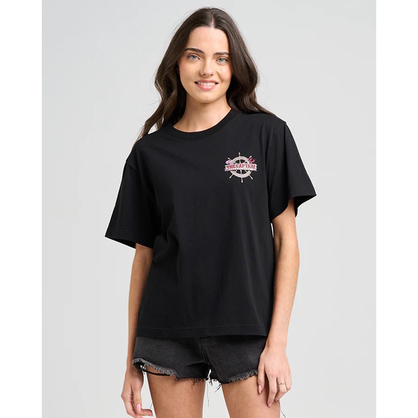 Mad Hueys Tee Ss Woman Sea Captain Black