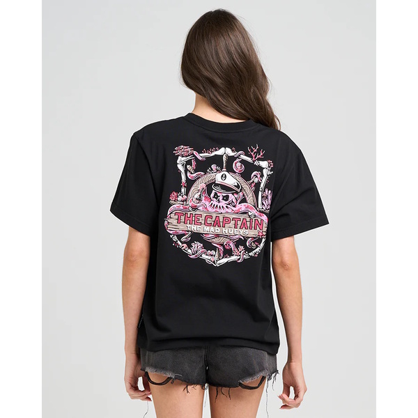Mad Hueys Tee Ss Woman Sea Captain Black
