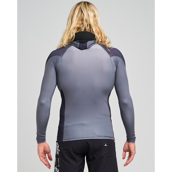 Mad Hueys Rashie Hueys Corp Ls Hooded Charcoal