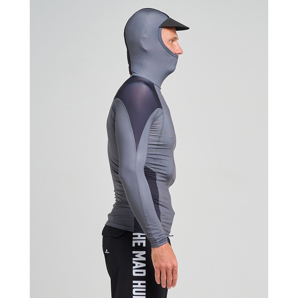 Mad Hueys Rashie Hueys Corp Ls Hooded Charcoal
