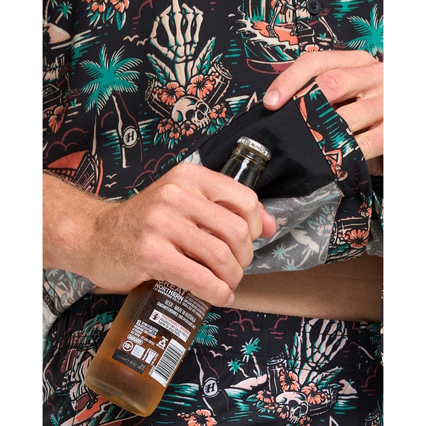 Mad Hueys Shirt Ss Woven She'll Be Right Black
