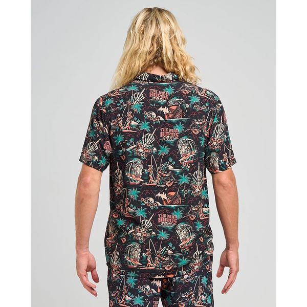 Mad Hueys Shirt Ss Woven She'll Be Right Black