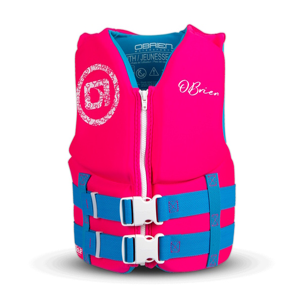 Neoprene Child Watersports Buoyancy Vest - Pink/Aqua 25-40Kg