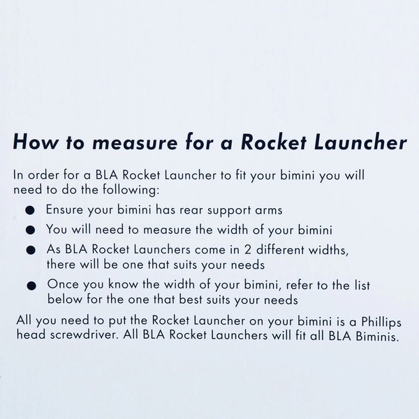 Rocket Launcher 6 Rod Holder To Suit 1.8-2.0M Bimini 