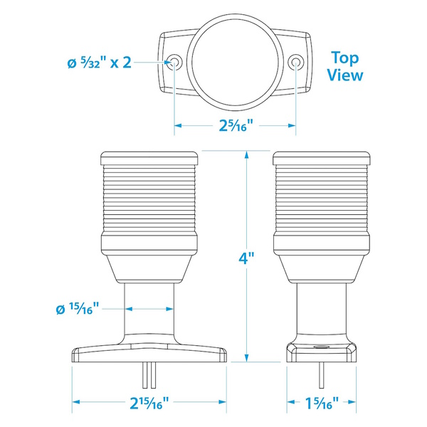 100Mm High 12V Deck Mount All Round Anchor Light