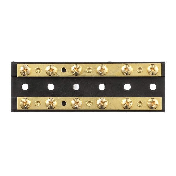 Terminal Block 6 Way - 30 Amp Brass